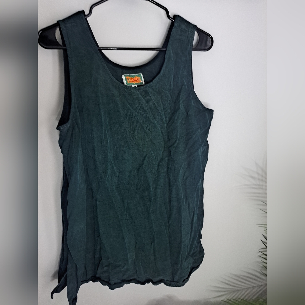 Tianello Green Tencel Tank Top Size Meduim